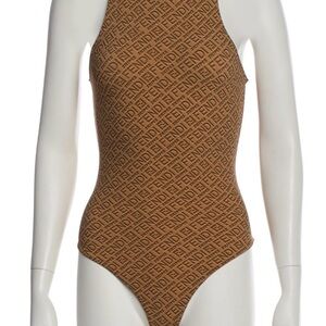 Fendi x SKIMS Brown Logo Bodysuit S
